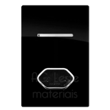 Conjunto Interruptor Simples + Tomada 10a 4x2 - Novara Preto Brilhante Cromado